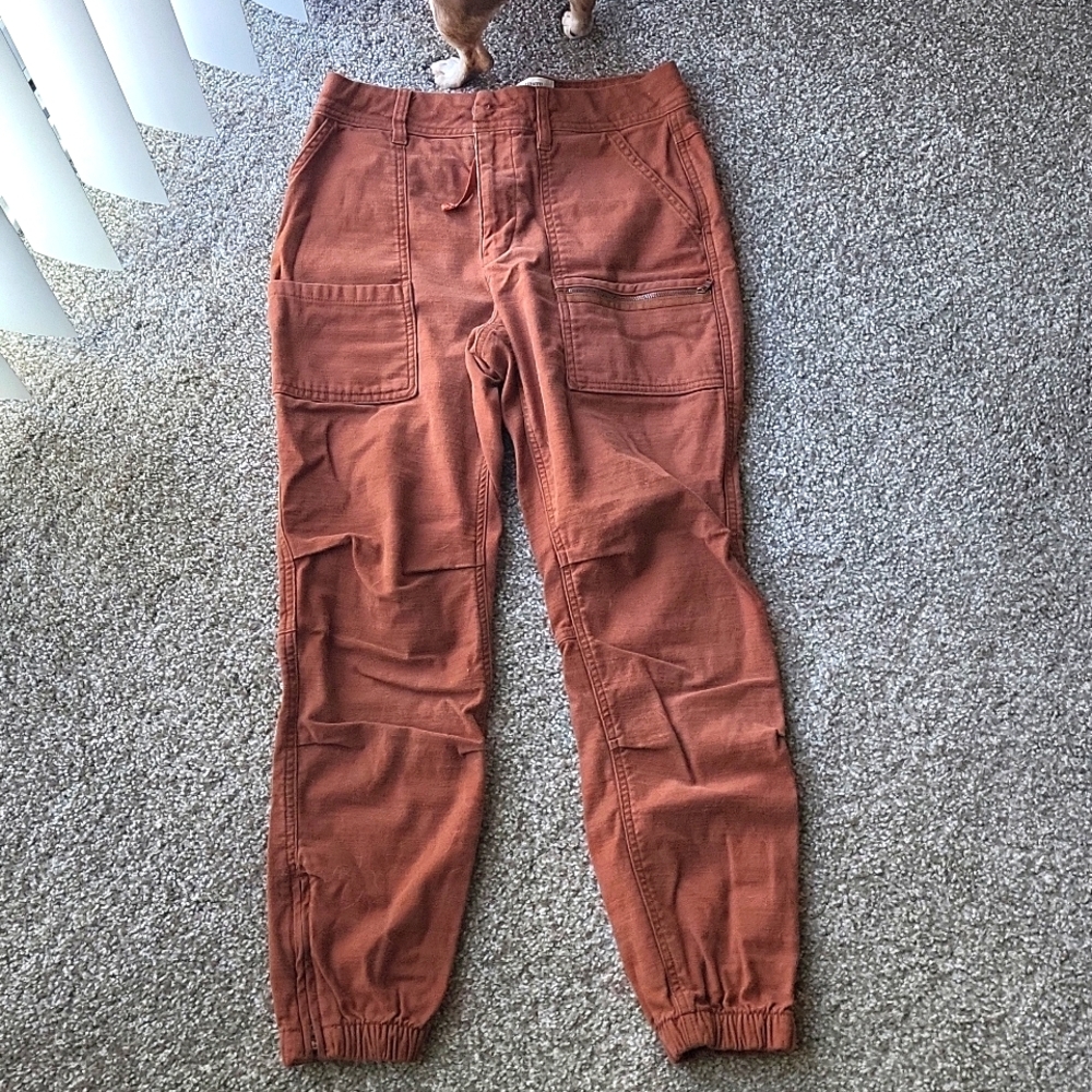 Orange REI cotton joggers